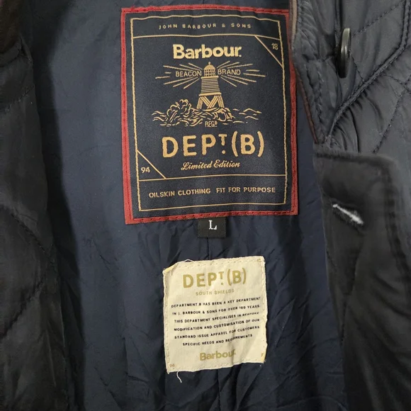 Barbour Jacket Beacon Sports Quilted Dept B Captain Phillips - Picture 9 of 16